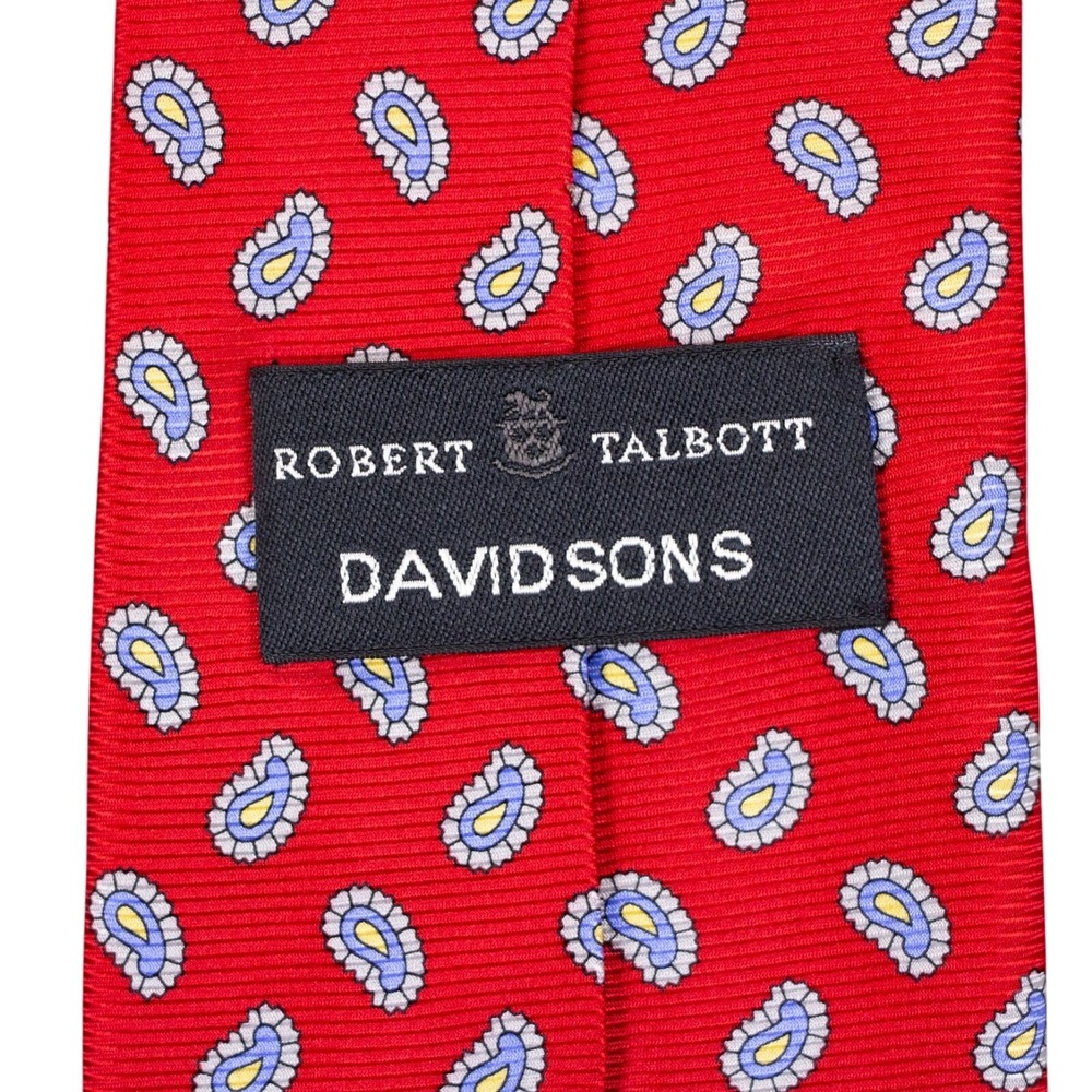 Robert Talbott Mens Red‎ Paisley Neck Tie 100% Silk USA EUC - Picture 6 of 8
